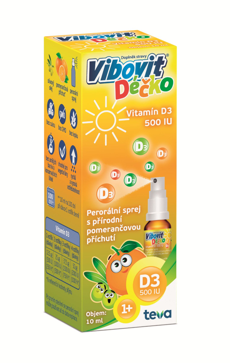 Vibovit Déčko Vitamín D3 500 IU sprej 10 ml Vibovit