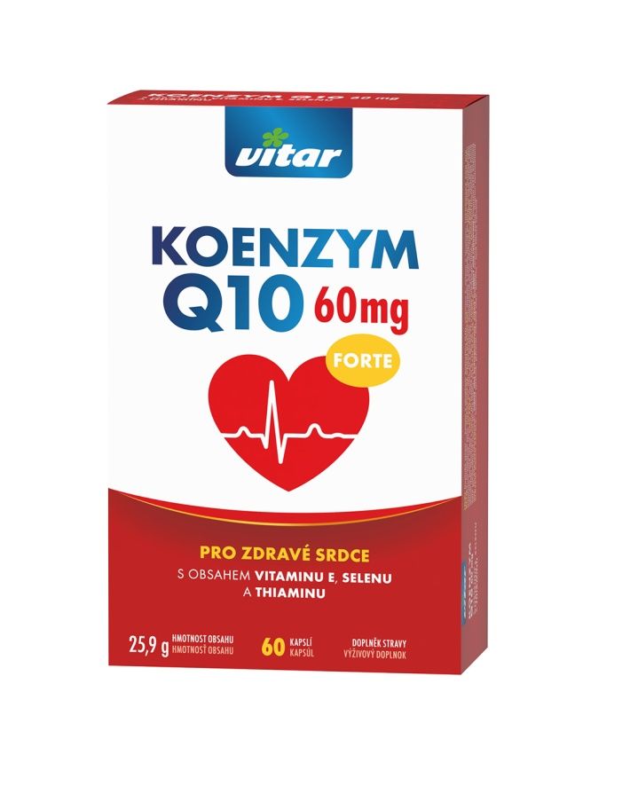 Vitar Koenzym Q10 60 mg + Selen + vitamin E + thiamin 60 kapslí Vitar
