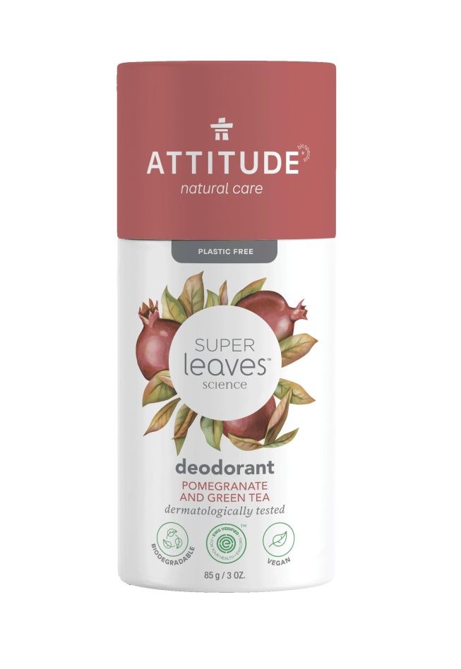 ATTITUDE Super leaves Přírodní tuhý deodorant granátové jablko a zelený čaj 85 g ATTITUDE