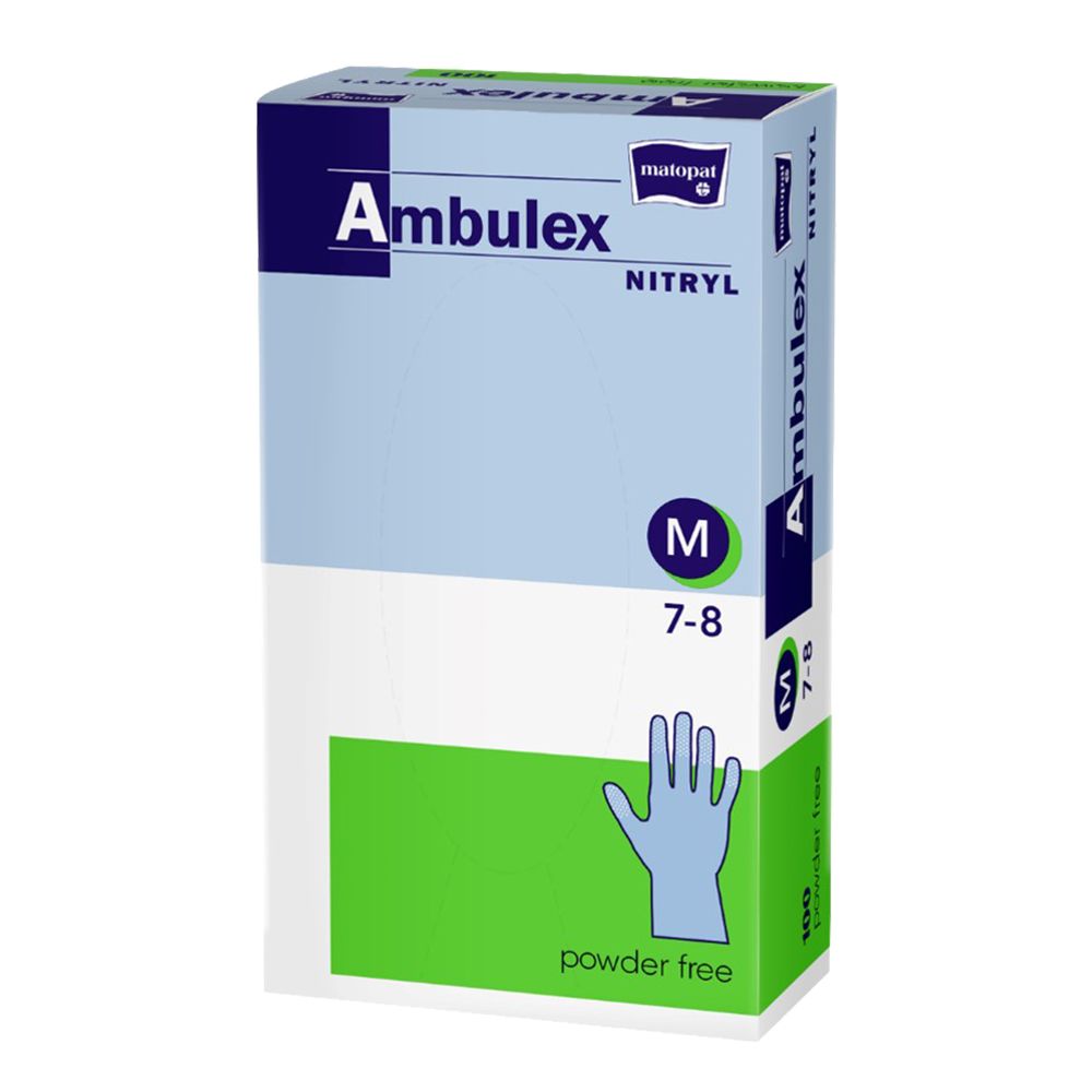 Ambulex Nitryl Rukavice nepudrované vel. M 100 ks Ambulex