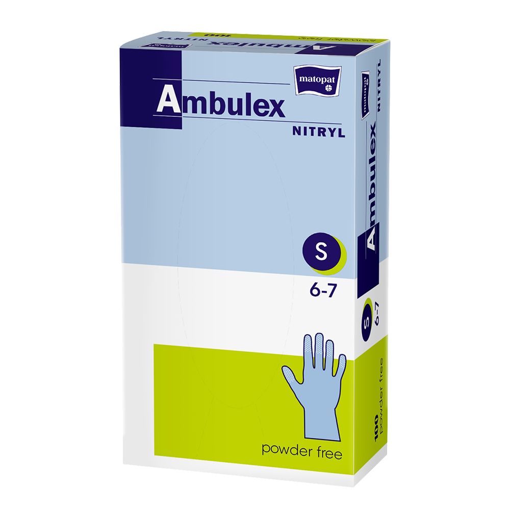 Ambulex Nitryl Rukavice nepudrované vel. S 100 ks Ambulex