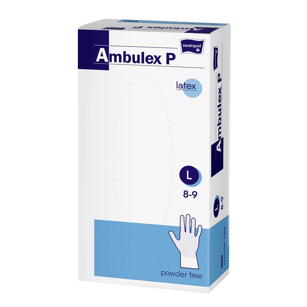Ambulex P Rukavice latexové nepudrované vel. L 100 ks Ambulex