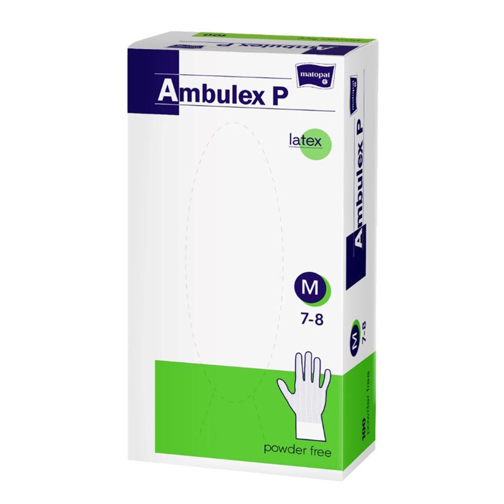 Ambulex P Rukavice latexové nepudrované vel. M 100 ks Ambulex