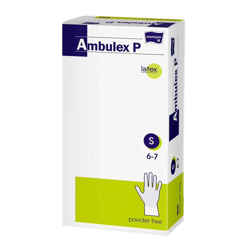 Ambulex P Rukavice latexové nepudrované vel. S 100 ks Ambulex