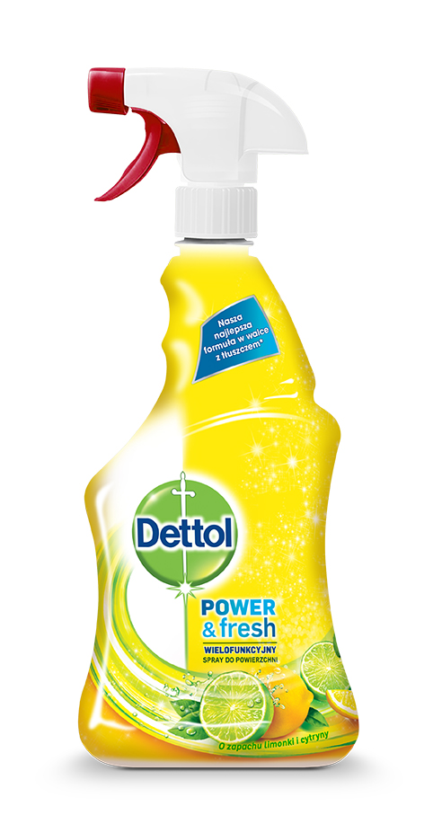 Dettol Power&Fresh Antibakteriálni sprej na povrchy 500 ml citrón a limeta Dettol