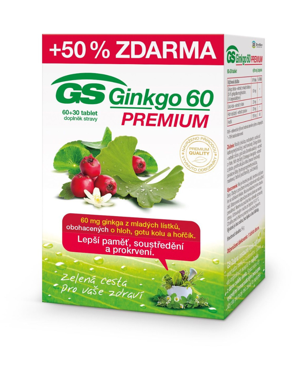 GS Ginkgo 60 Premium 60+30 tablet GS
