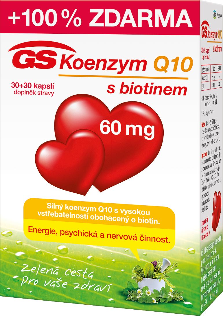 GS Koenzym Q10 60 mg 30+30 kapslí GS