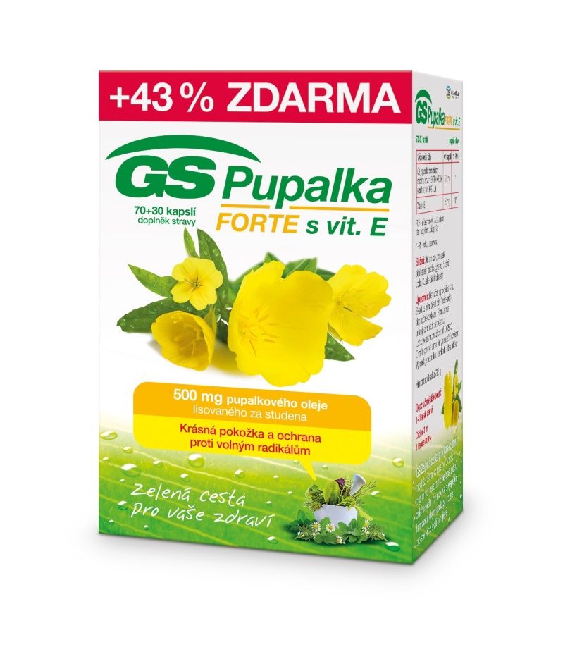 GS Pupalka Forte s vitaminem E 70+30 kapslí GS