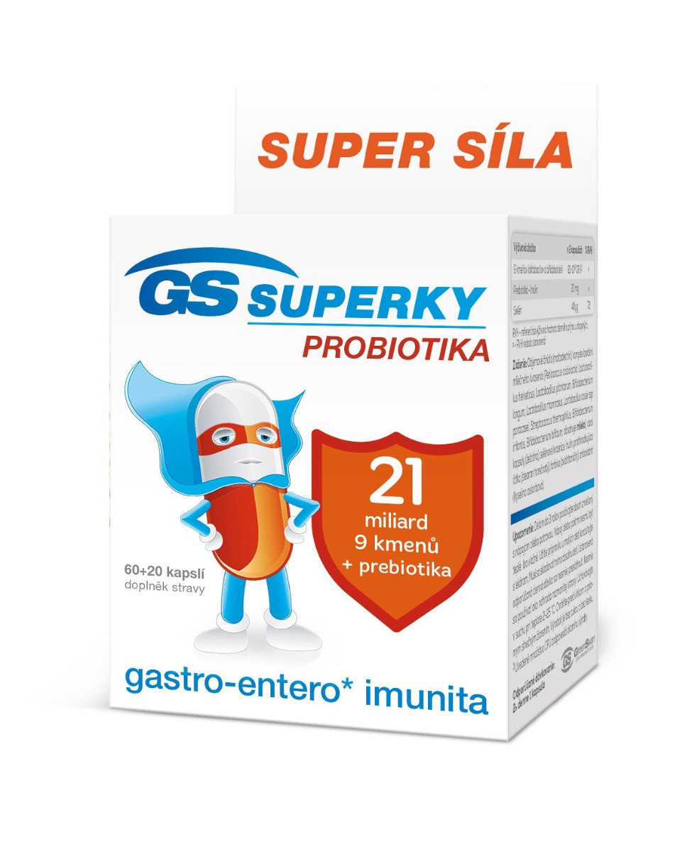 GS Superky Probiotika 60+20 kapslí GS