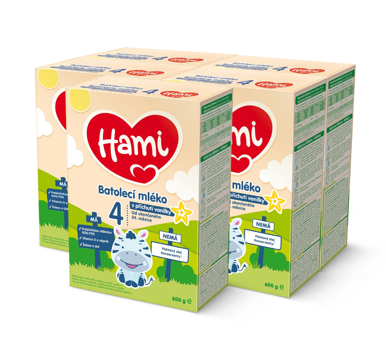 Hami 4 s příchutí vanilky 5x600 g Hami