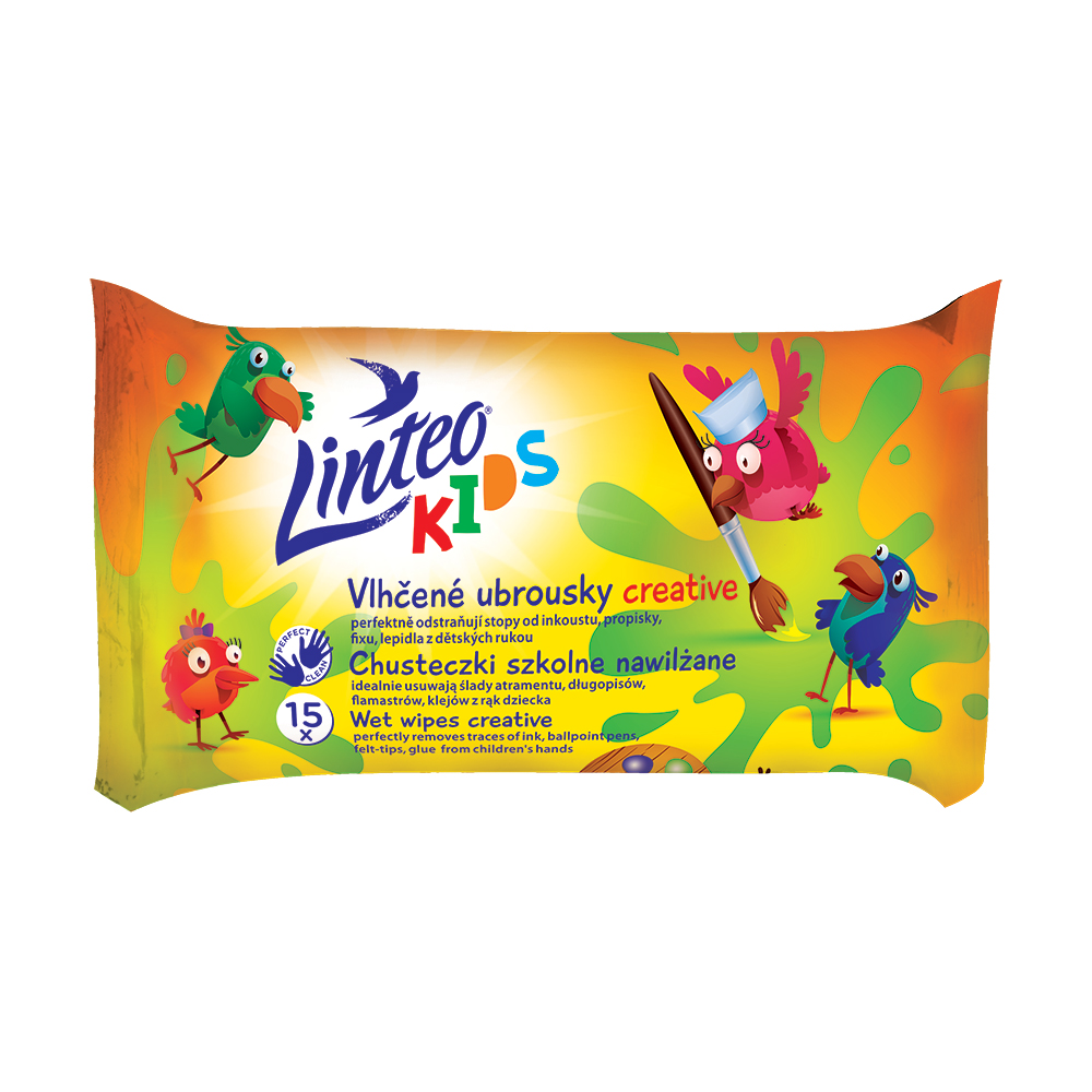 Linteo Kids Vlhčené ubrousky creative 15 ks Linteo