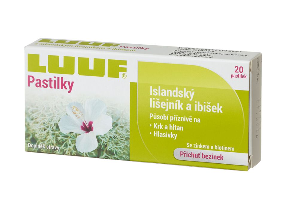 Luuf Pastilky Islandský lišejík a ibišek 20 pastilek Luuf