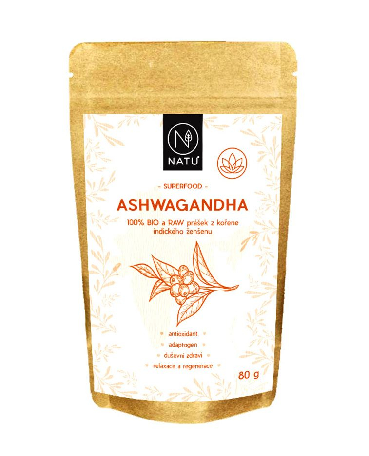 NATU Ashwagandha BIO prášek 80 g NATU