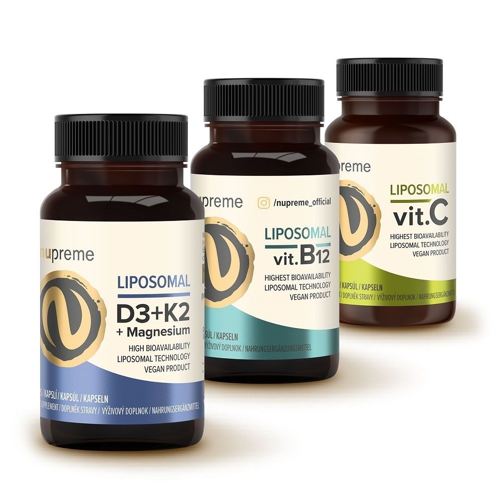 Nupreme Liposomal Vitamin C + B12 + D3/K2 3x30 kapslí Nupreme