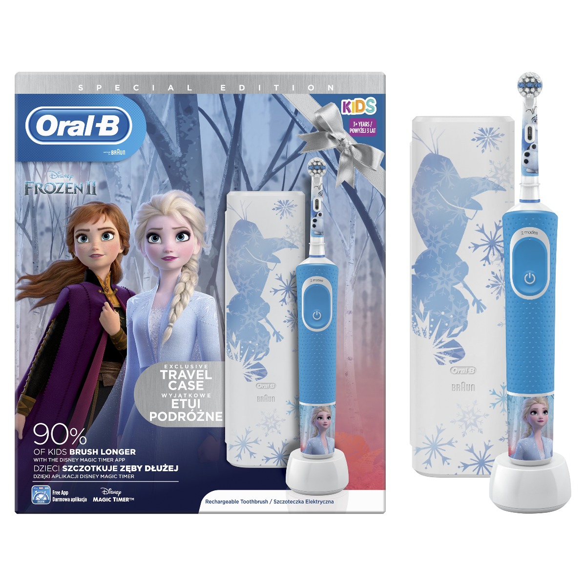 Oral-B Vitality Kids Frozen elektrický zubní kartáček + cestovní pouzdro Oral-B