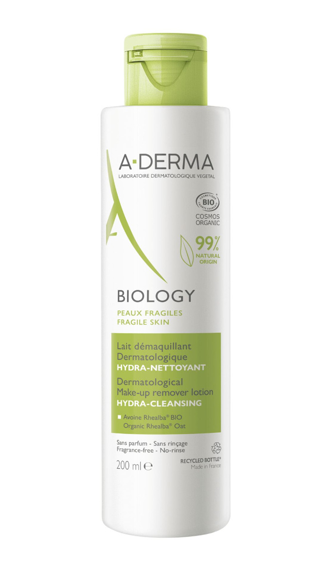 A-Derma BIOLOGY Dermatologické odličovací mléko HYDRATAČNÍ-ČISTICÍ 200 ml A-Derma