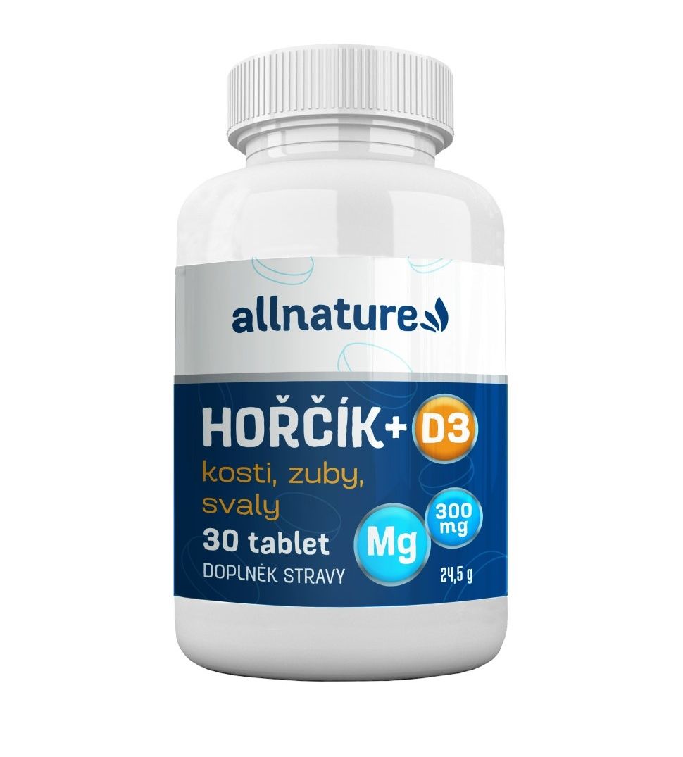 Allnature Hořčík + D3 30 tablet Allnature