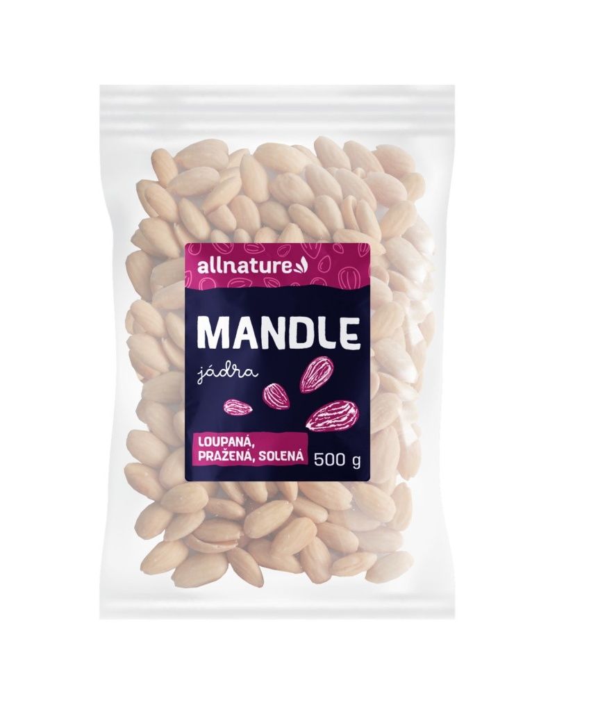 Allnature Mandle jádra loupaná pražená solená 500 g Allnature