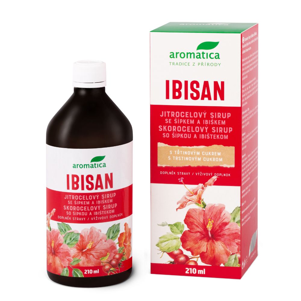 Aromatica IBISAN jitrocelový sirup se šípkem a ibiškem 210 ml Aromatica