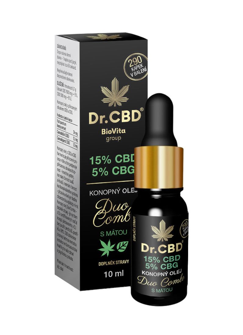 Dr.CBD 15% CBD 5% CBG Duo Combo s mátou 10 ml Dr.CBD