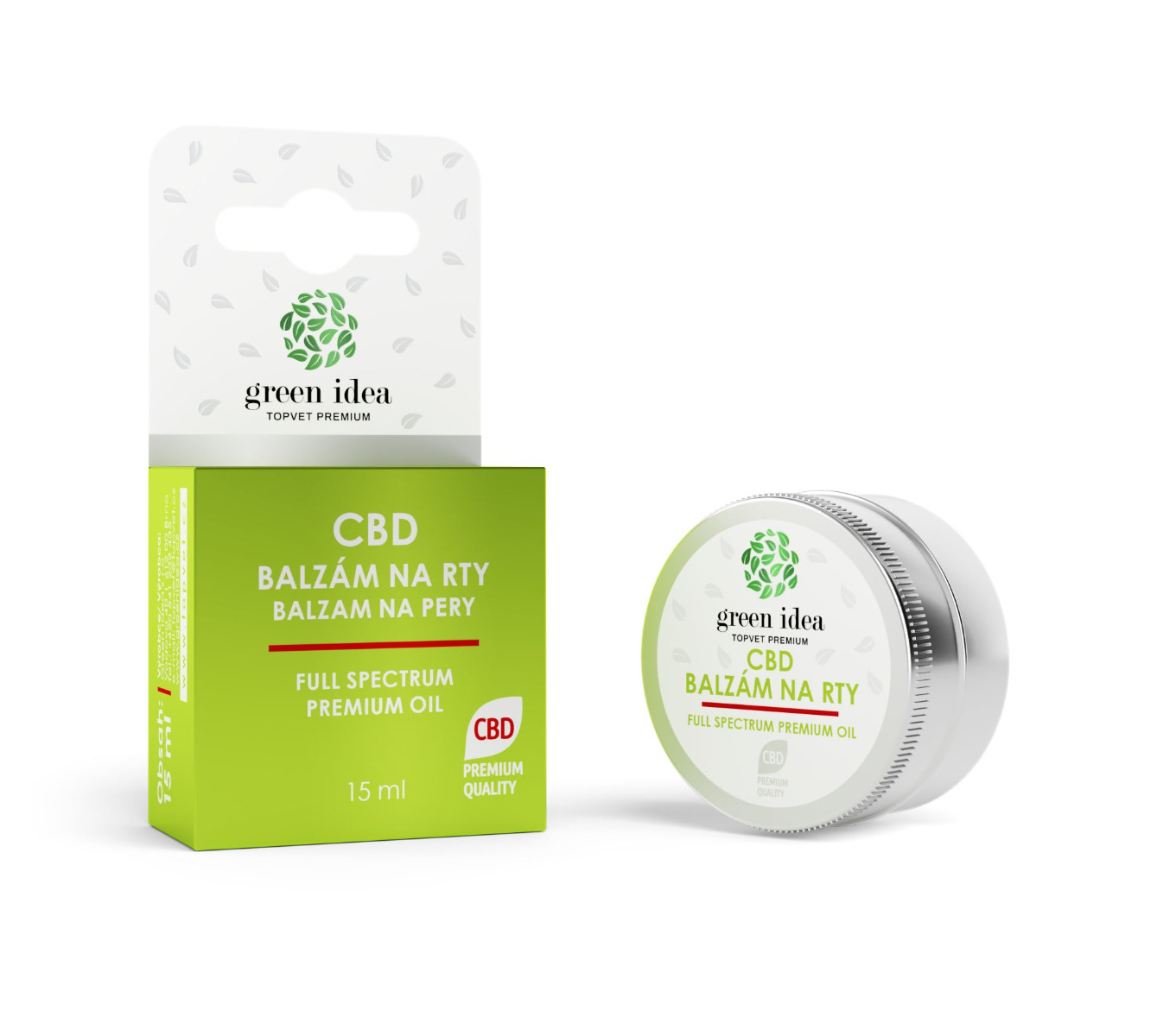 Green idea CBD balzám na rty 15 ml Green idea