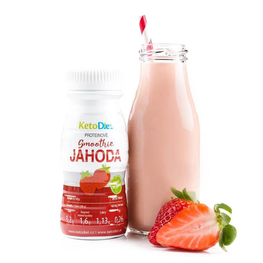 KetoDiet Proteinové smoothie jahoda 200 ml KetoDiet