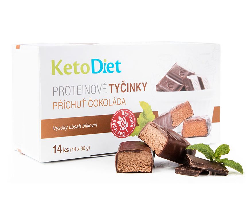 KetoDiet Proteinové tyčinky příchuť čokoláda 14 ks KetoDiet