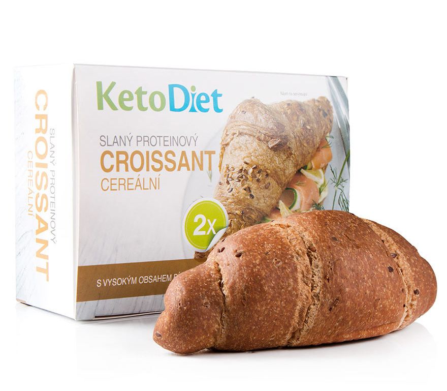 KetoDiet Slaný proteinový croissant cereální 2 ks KetoDiet