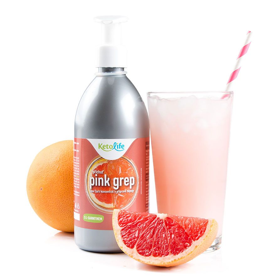 KetoLife Low Carb sirup příchuť pink grep 500 ml KetoLife