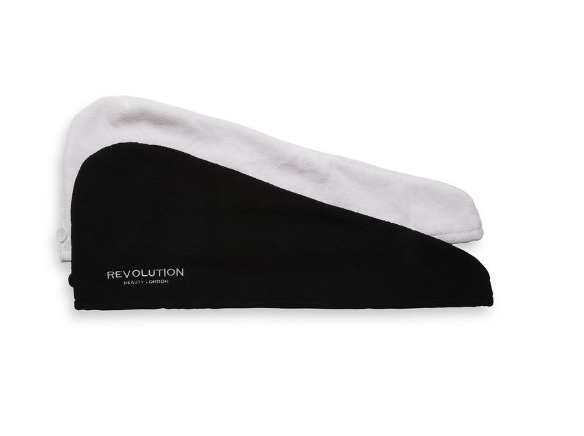 Revolution Haircare Microfibre Hair Wrap Black/White péče o vlasy 2 ks Revolution