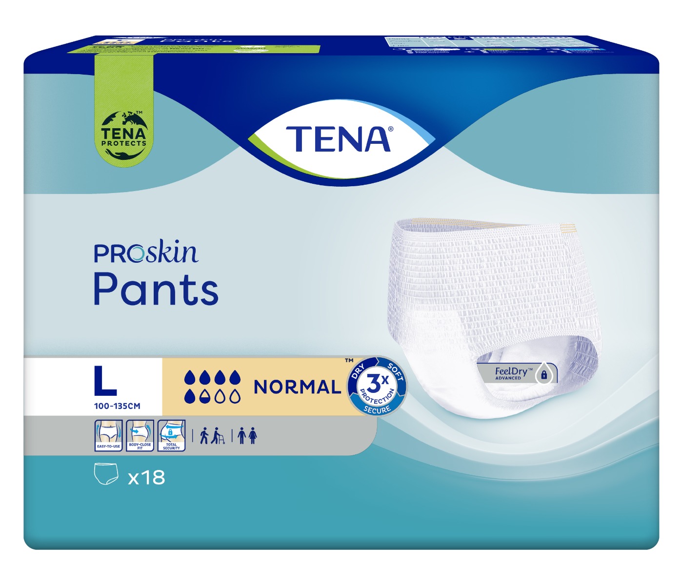 Tena Pants ProSkin Normal L inkontinenční kalhotky 18 ks Tena