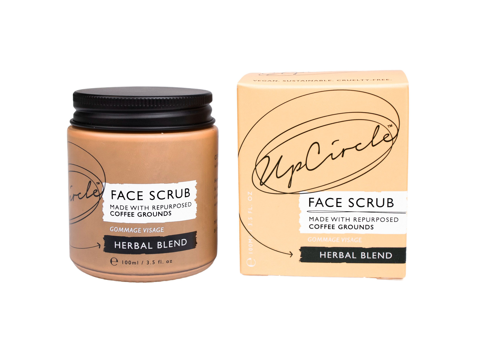 UpCircle Coffee Face Scrub Herbal pleťový peeling 100 ml UpCircle