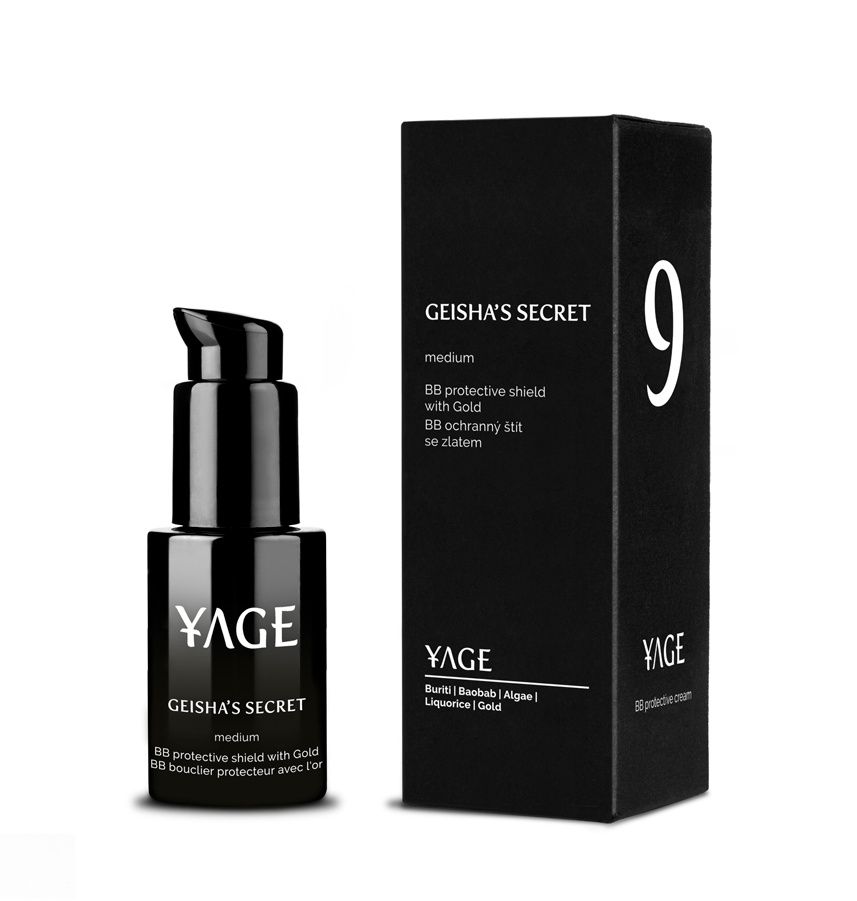 YAGE Geisha Secret SPF15 odstín střední BB krém se zlatem proti pigmentaci 30 ml YAGE