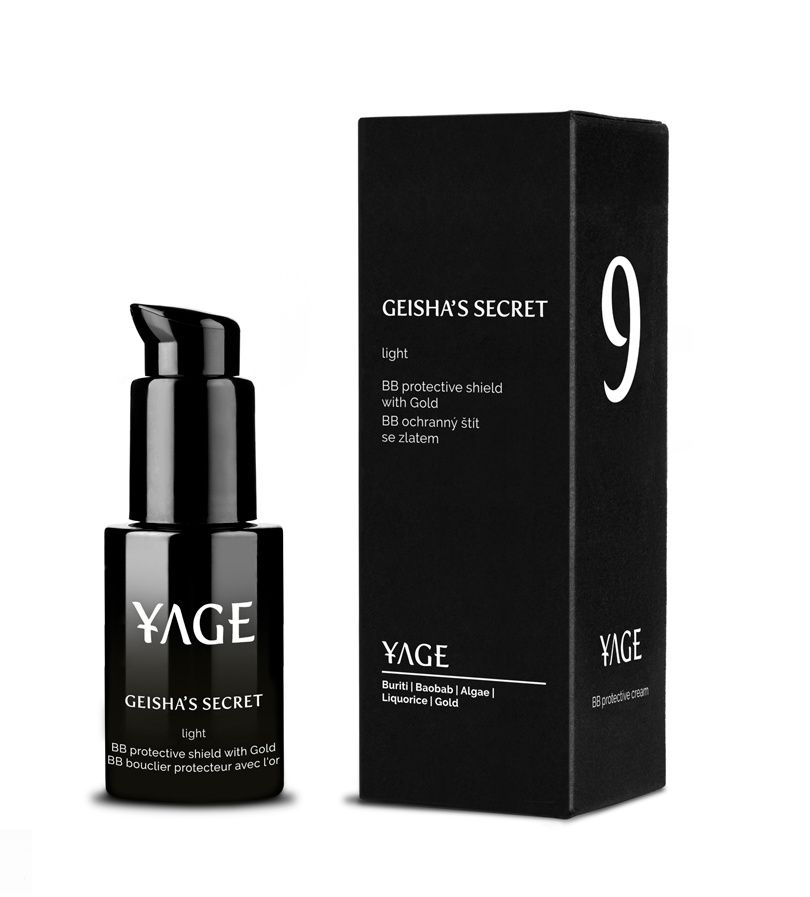 YAGE Geisha Secret SPF15 odstín světlý BB krém se zlatem proti pigmentaci 30 ml YAGE