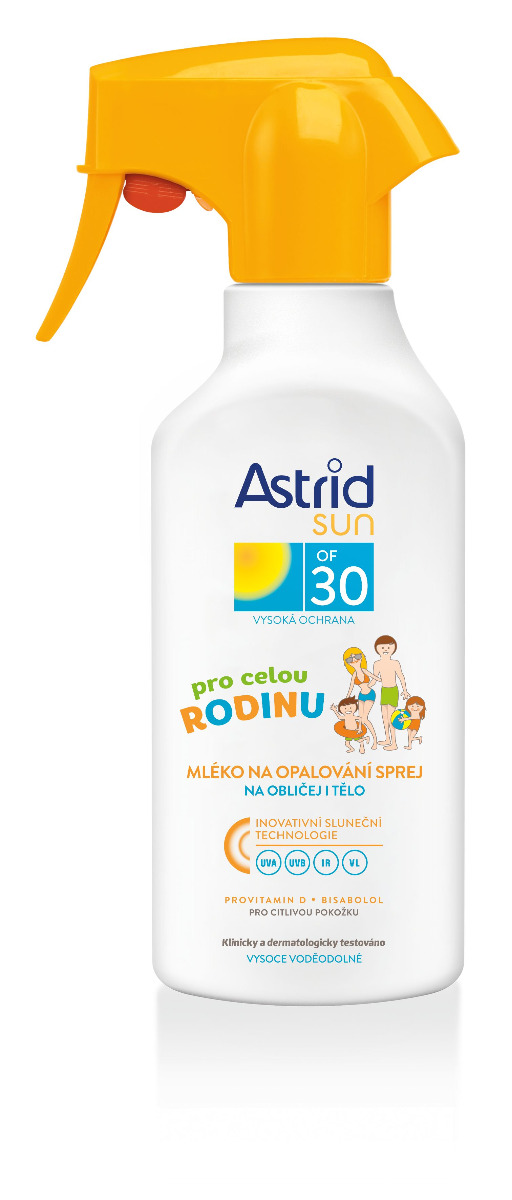 Astrid SUN Rodinné mléko na opalování OF 30 sprej 300 ml Astrid