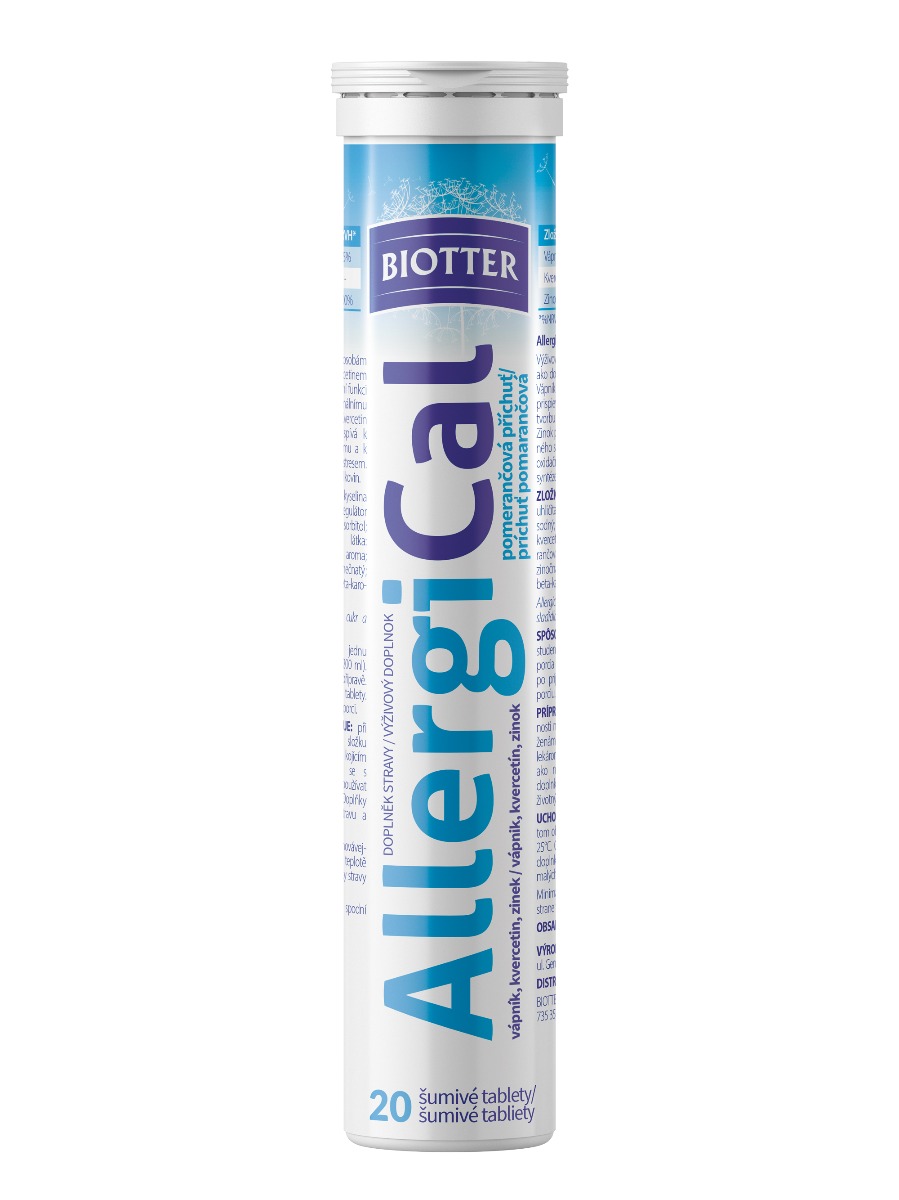 Biotter AllergiCal pomerančová příchuť 20 šumivých tablet Biotter