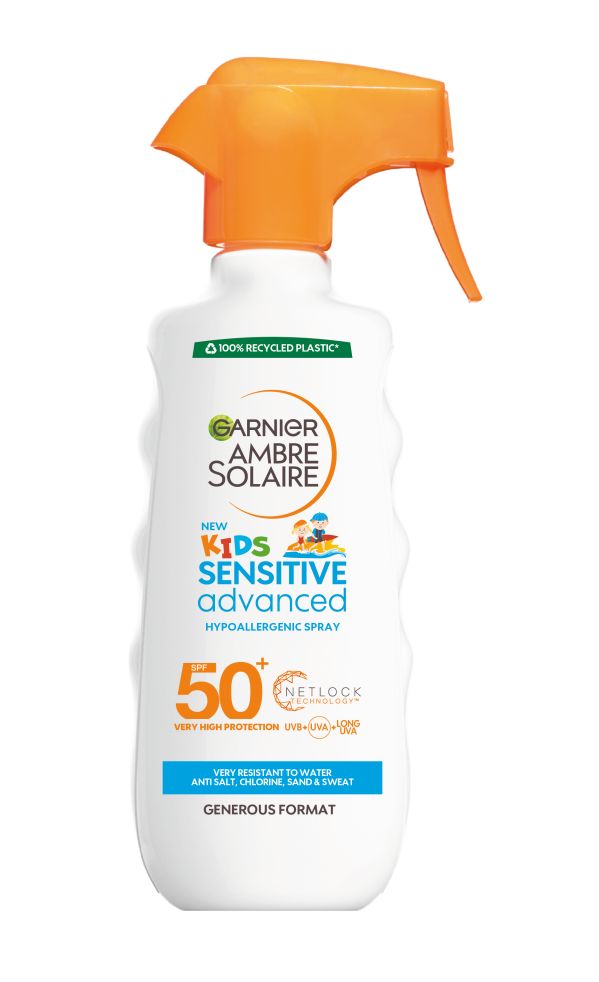 Garnier Ambre Solaire Kids Sensitive Advanced SPF50+ ochranný sprej 300 ml Garnier