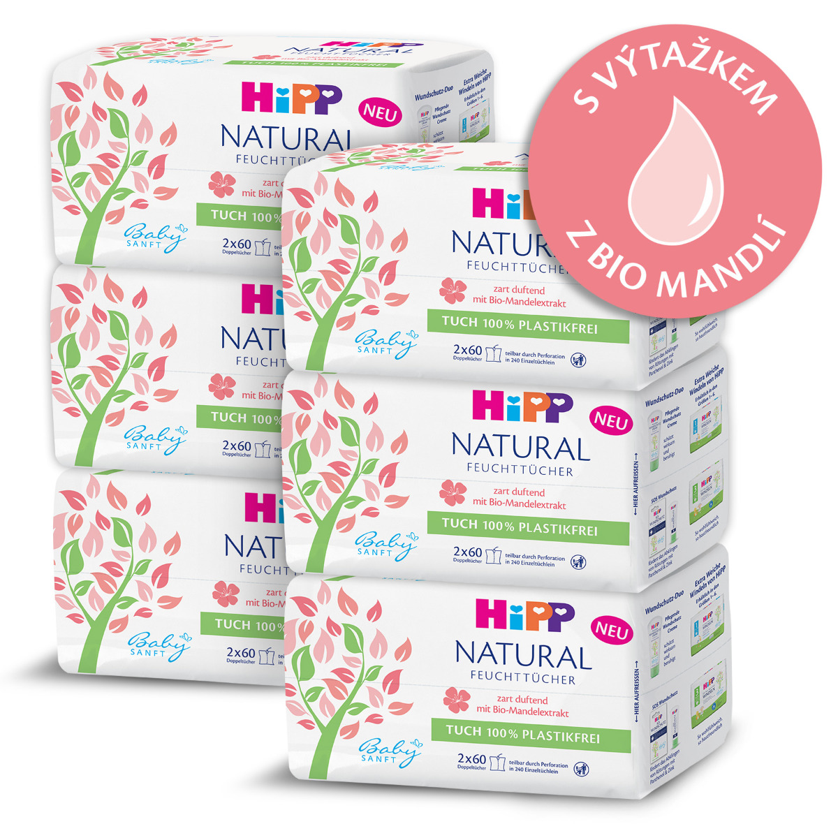 Hipp Babysanft Čisticí vlhčené ubrousky Natural 6x2x60 ks Hipp