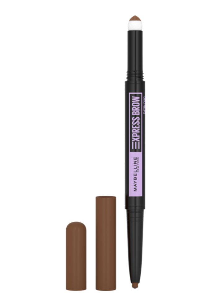 Maybelline Express Brow Satin Duo odstín 02 Medium Brown tužka a pudr na obočí 9 g Maybelline