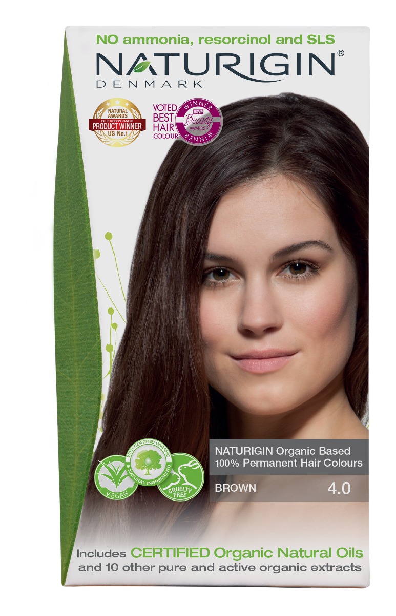 NATURIGIN Organic Based 100% Permanent Hair Colours Brown 4.0 barva na vlasy 115 ml NATURIGIN
