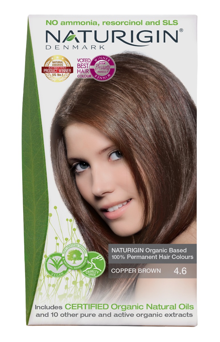 NATURIGIN Organic Based 100% Permanent Hair Colours Copper Brown 4.6 barva na vlasy 115 ml NATURIGIN