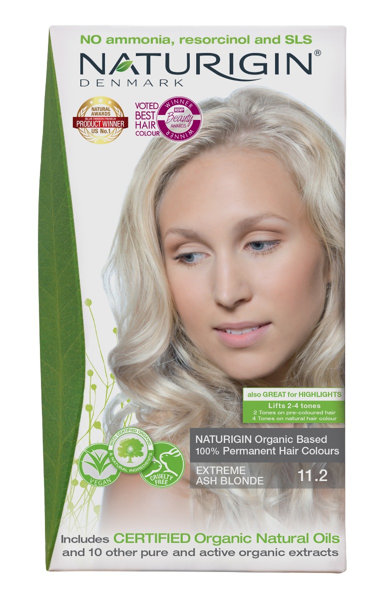 NATURIGIN Organic Based 100% Permanent Hair Colours Extreme Ash Blond.11.2 barva na vlasy 115 ml NATURIGIN