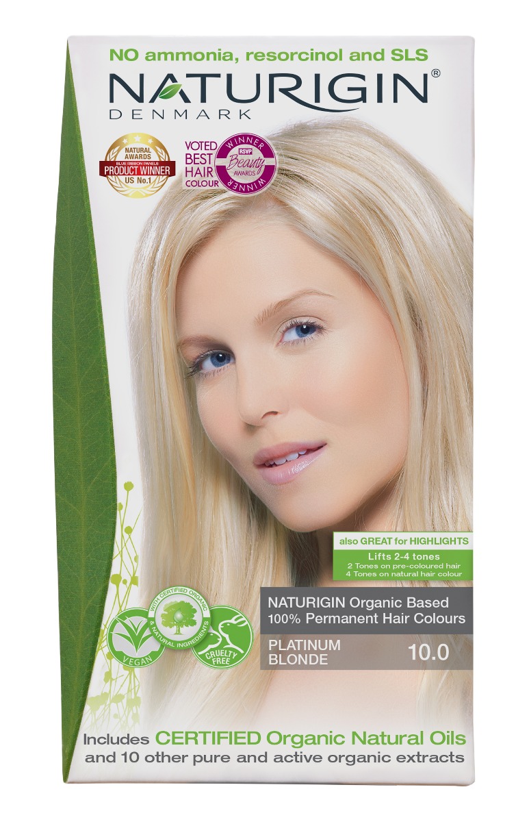 NATURIGIN Organic Based 100% Permanent Hair Colours Platinum Blonde 10.0 barva na vlasy 115 ml NATURIGIN