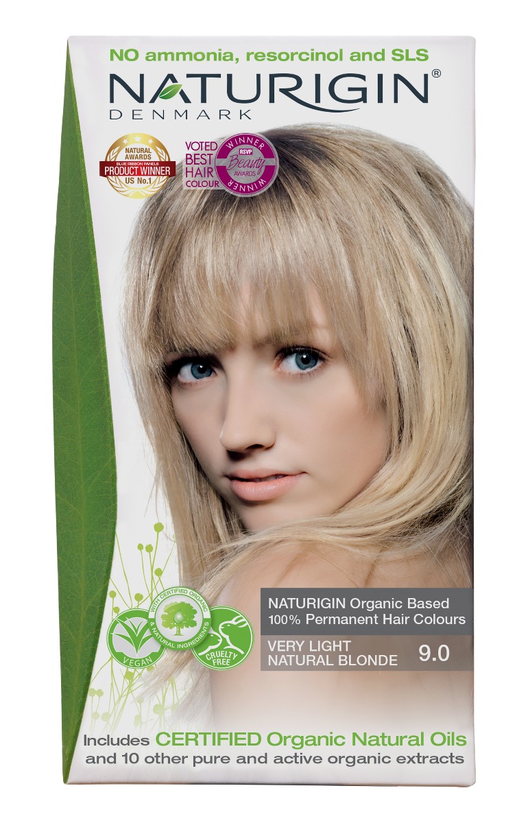 NATURIGIN Organic Based 100% Permanent Hair Colours Very Light Natural Blonde 9.0 barva na vlasy 115 ml NATURIGIN