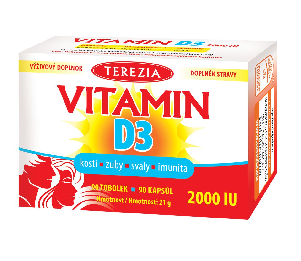 Terezia Vitamin D3 2000 IU 90 tobolek Terezia