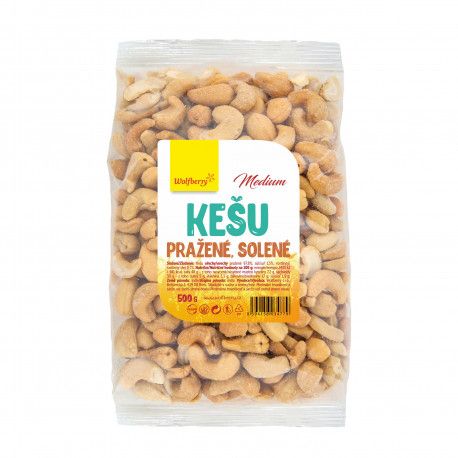 Wolfberry Kešu pražené solené medium 500 g Wolfberry