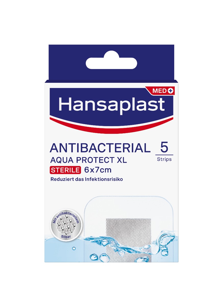 Hansaplast Med Antibacterial AquaProtect sterile 6 x 7 cm náplasti 5 ks Hansaplast