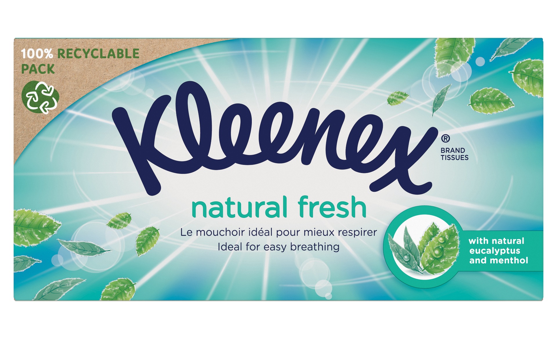 Kleenex Natural Fresh Box papírové kapesníky 64 ks Kleenex