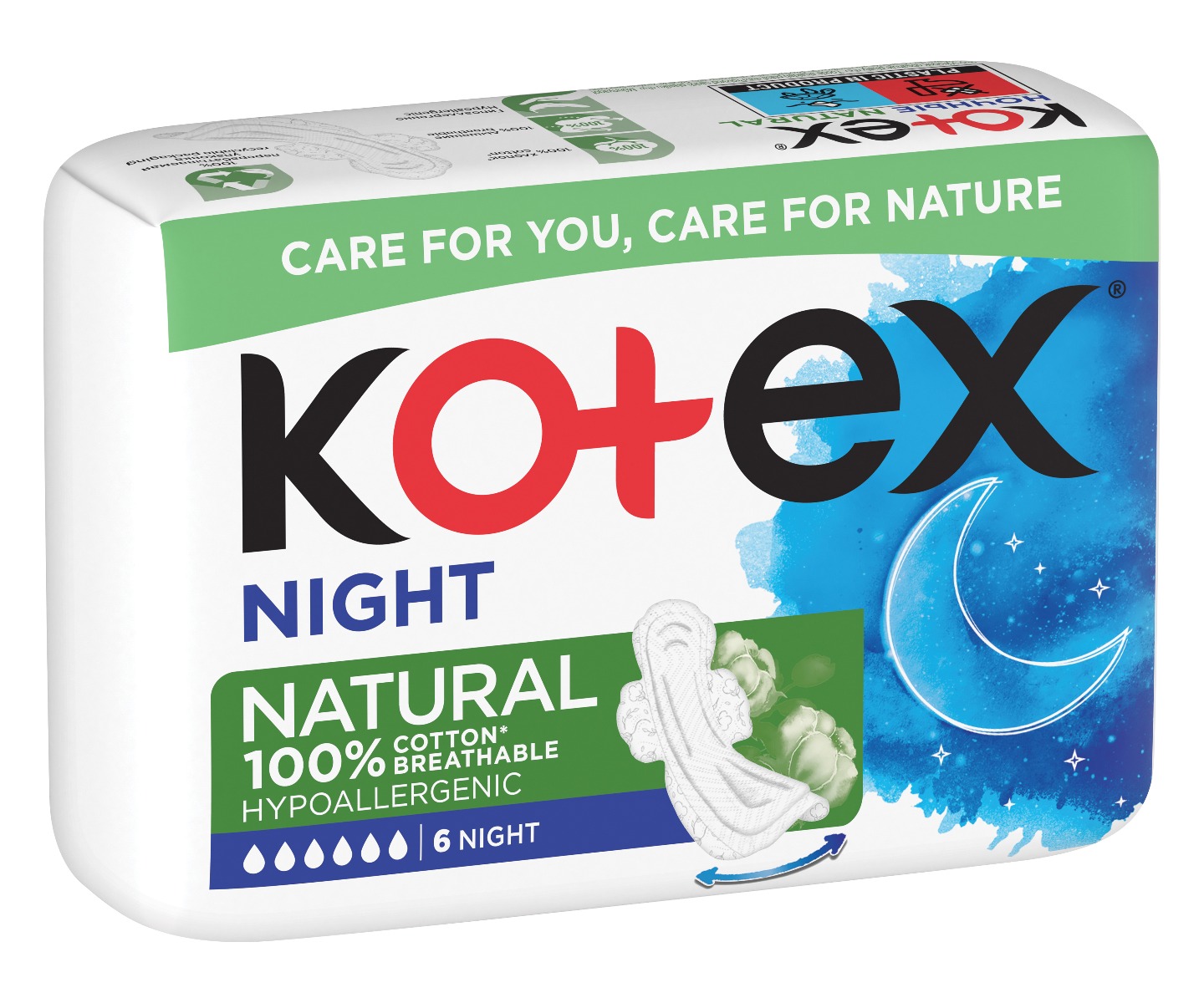 Kotex NATURAL Night vložky 6 ks Kotex