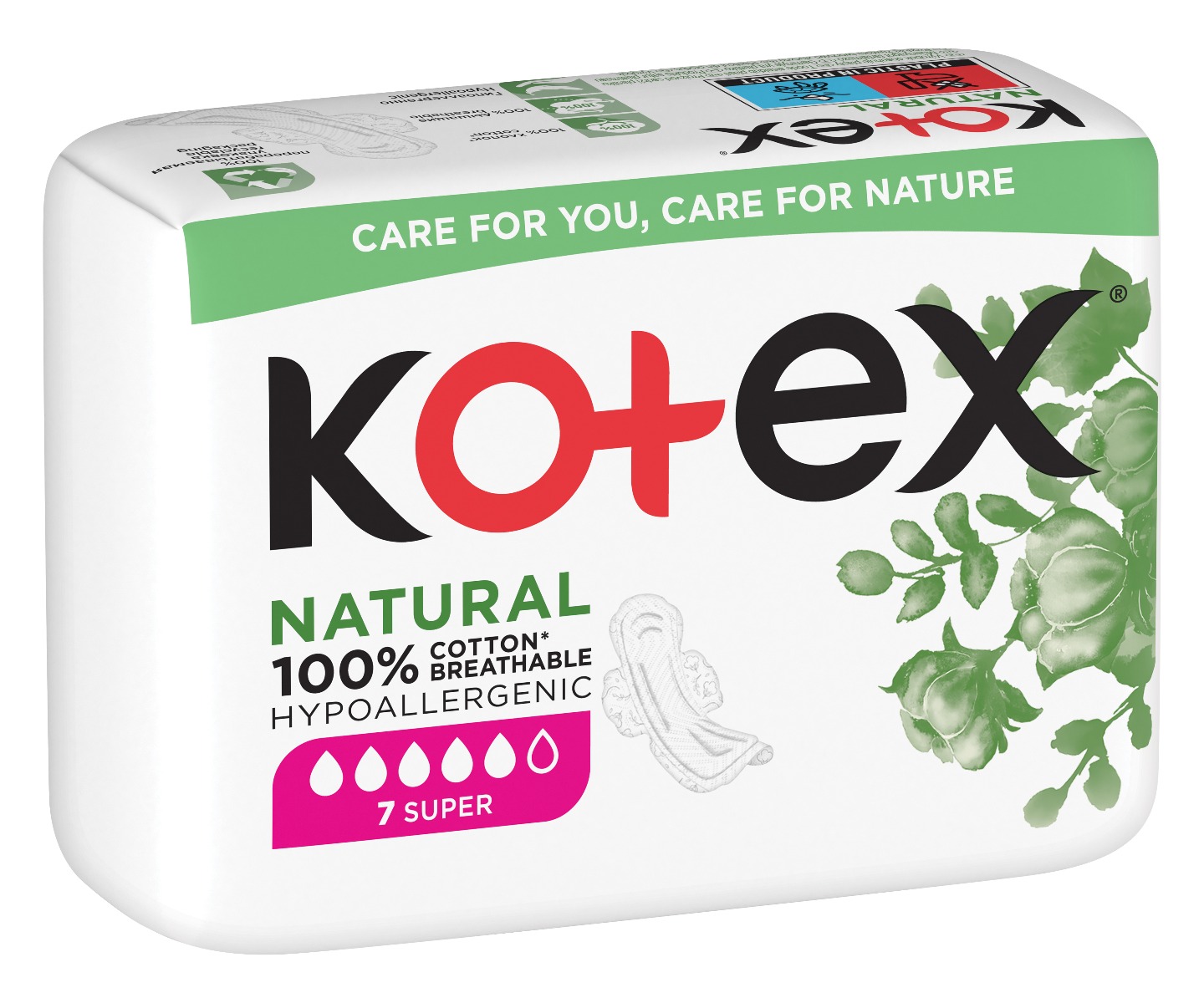 Kotex NATURAL Super vložky 7 ks Kotex